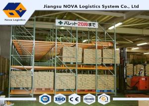 Industrial Push Back Rack Galvanised , Pallet Racking Single Pallet Per Level