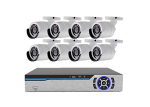 Network Bullet 8 Camera Security System With Dvr HDMI Video Output