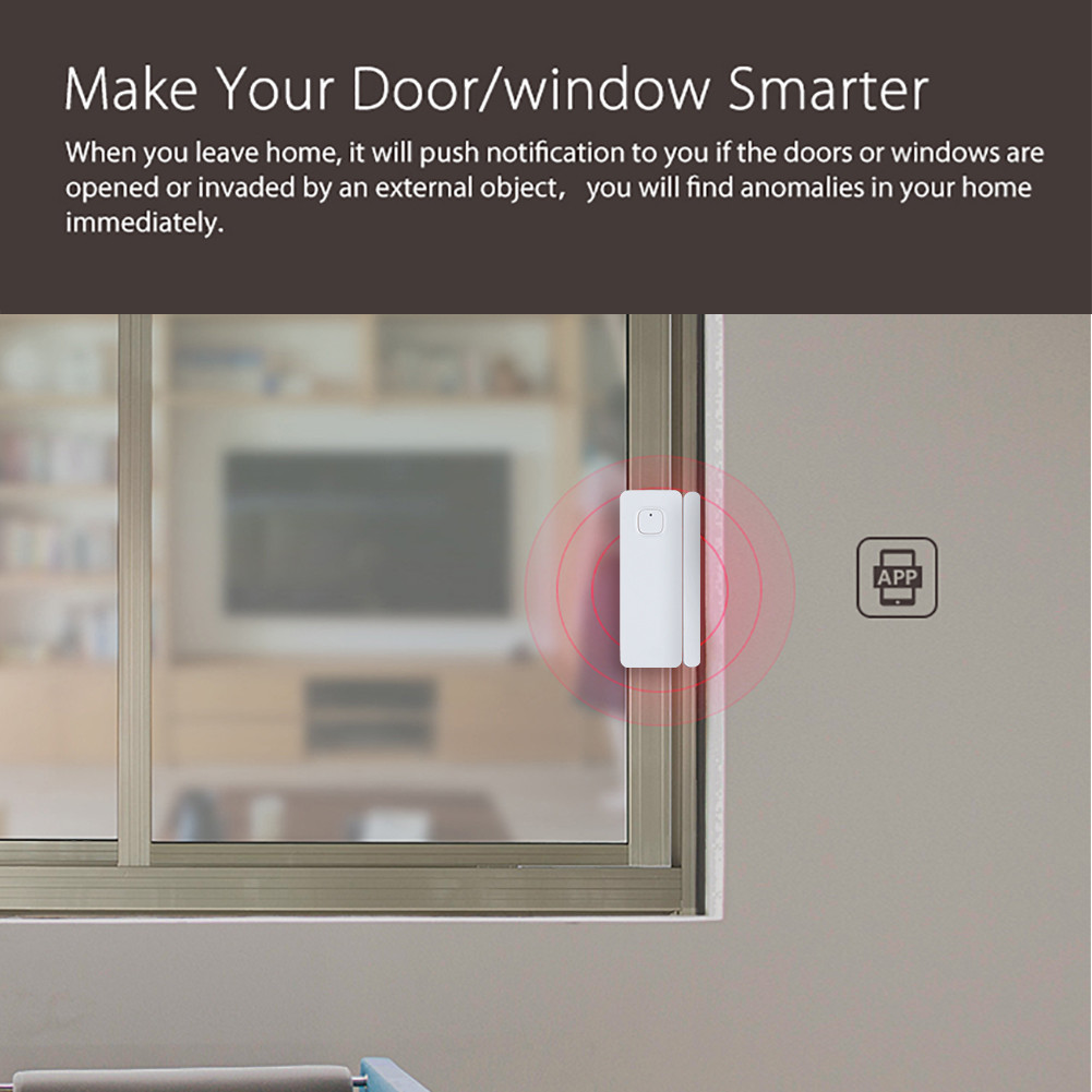 No Hub Required WiFi Tuya Door Sensor Detect Open / Close Status Work With Alexa Google Assistant