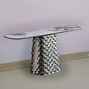 Best Mirror Type Reflective Console Table 380mm Width Marble Look wholesale