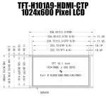 10.1 Inch HI IPS 1024x600 TFT LCD Module Display Capacitive Touch With Raspberry