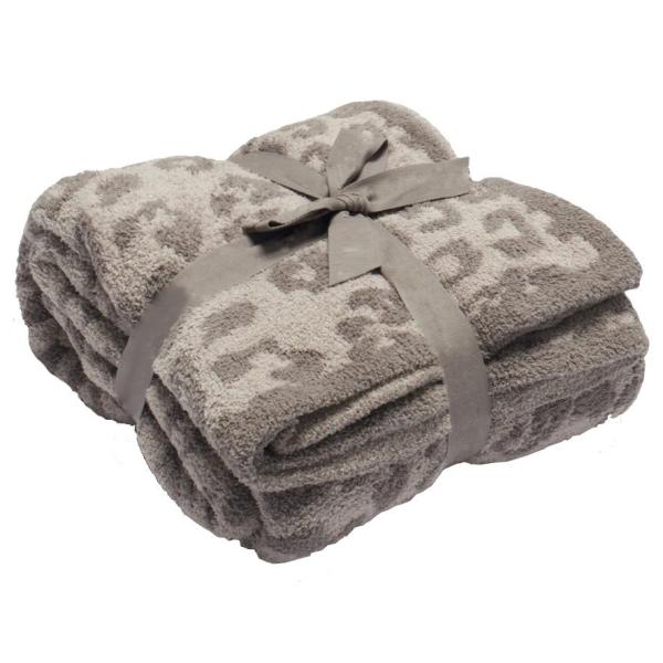 Cheap Home Appliance Comfortable Knitted Throw Blanket with Leopard Zebra Print in 22 Colors for sale