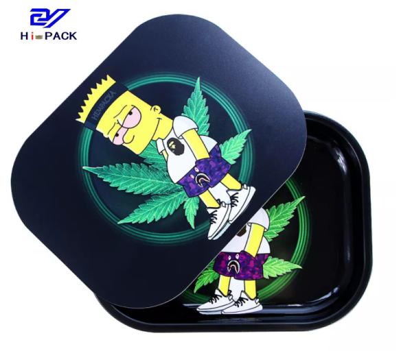 Cheap Customized Weed Rectangle Tin Box With Lid Custom Weed Packaging Can for sale