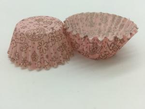 Best Light Pink Printed Cupcake Liners , Baking Paper Muffin Liners Customized Size wholesale
