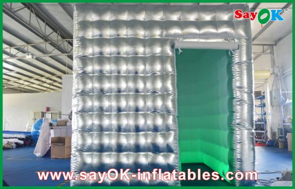 Cheap Inflatable Photo Booth Enclosure Led Lights Photo Booth Tent Sliver Inflatable Oxford Cloth / PVC for sale