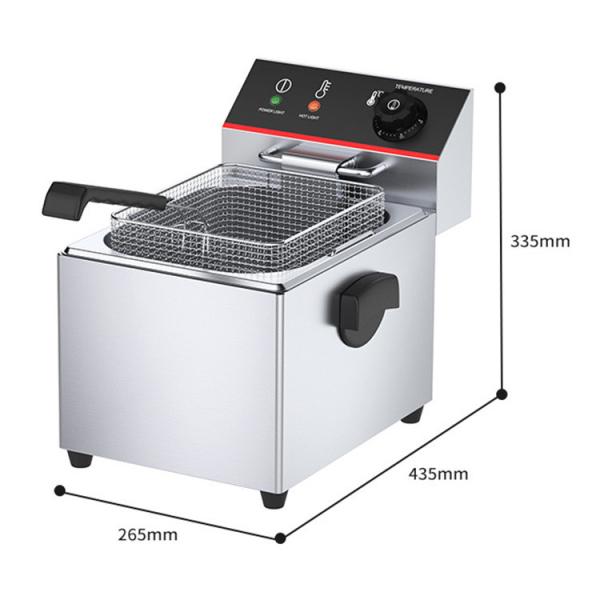 Cheap Commercial Snack Frying Machines 8L Electric Chicken Deep Fryer with 1 Tank 1 Basket for sale