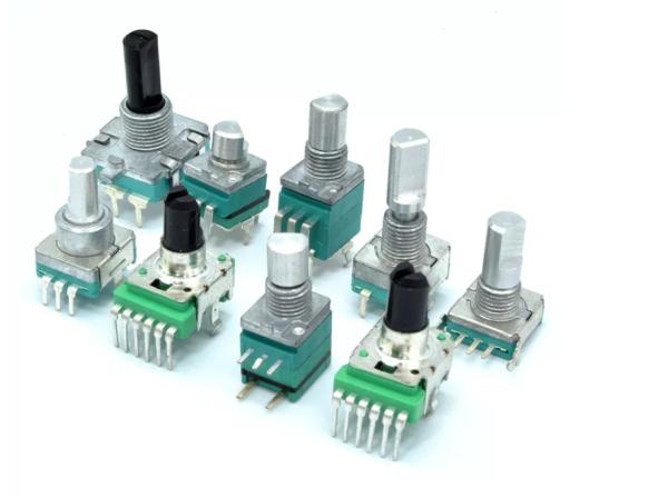 Cheap 5 Pin 1KΩ  Potentiometer With Push Button Switch 9mm for sale