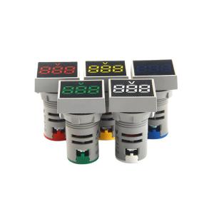 China New Series 22mm 20-500V AC Digital Voltmeter Volt Meter Red Green Yellow Mini LED Indicator Panel Light on sale