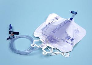 Medical Urine Drainage Bag System Collection T Valve With Anti Reflux Drip Chamber