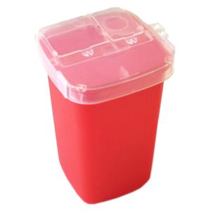 China Disposable Sharp Needle Disposal Container , Red Medical Sharps Box For Needles on sale