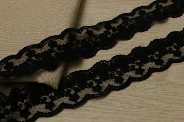 Cheap Unfading Guipure Lace Trims Black Pattern Heat Dissolving Interlining for sale