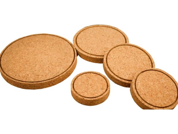 Cheap 2.5x2.2x0.8 Flower Vase Natural Cork Coasters Base Glass Dome Fadeless Moistureproof for sale