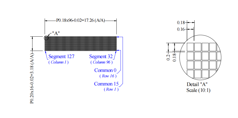 0.69'' OLED Monochrome Display Customized Design Energy Efficiency OLED LCD