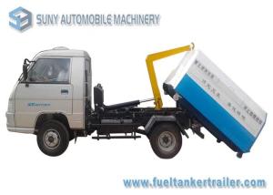4x2 Drive Garbage Trucks Foton 2 - 3cbm 2 Axles With Diesel Arm Hook