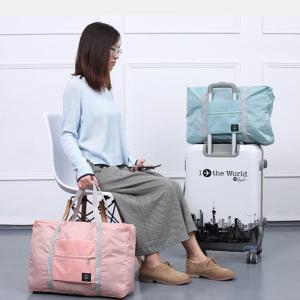 China Rope Handle Reusable Tote Bags Custom 420D Polyester Foldable Shopping Bag on sale