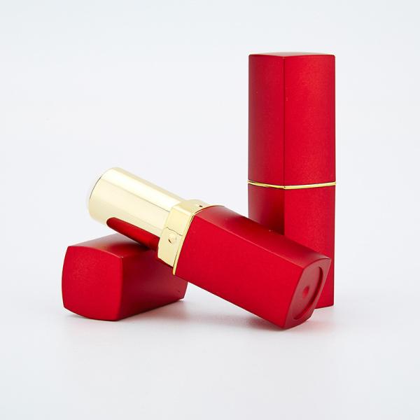 Cheap Red Empty Lipstick Tube Square Tube Phnom Penh  telescopic rotating Lipstick Tube for sale