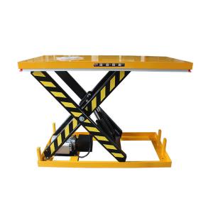 China Yellow 4000kg Small Scissor Lift Platform Stationary Small Lifting Platform on sale