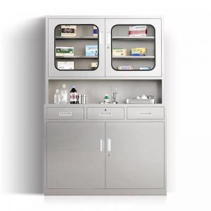 Best 201 Stainless Steel Medicine Cabinet Durable Hospital Medicine Cabinet 2 Drawer 4 Door wholesale