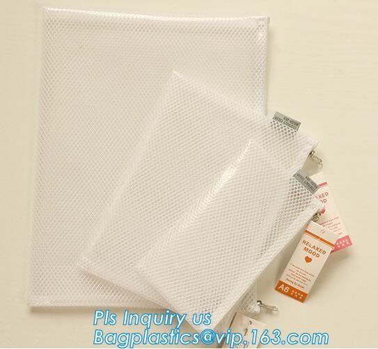 Cheap Office Stationery Plastic Mesh A5 Black File Folders with Zipper, A4 Eco-friendly PVC Mesh Zipper Document Bag Plastic A for sale