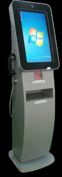 Cheap RS232 VGA Self Serving Queue Kiosk Interactive Queue Management Kiosk ISO7816 for sale