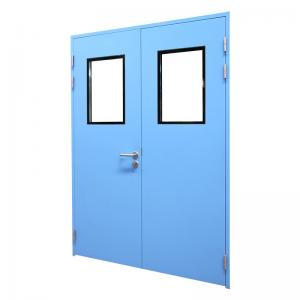 Best Blue Dust Free Steel Plate Automatic Swing Double Cleanroom Door wholesale