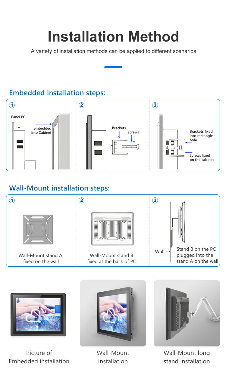 Capacitive Touch Screen Panel Pc All In One Computer Desktops with Win 10/11/linux/Ubuntu Operating System