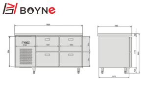 China 285W Commercial Catering Undercounter Fridge , 4 Drawer Adjustable Shelf Industrial Fridge Freezer on sale