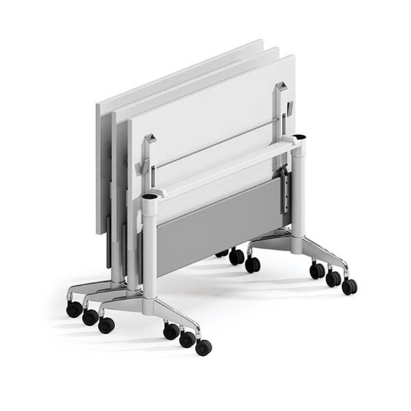 Cheap White Rectangular Wooden Foldable Training Table Thickness 25mm For Meeting Room for sale