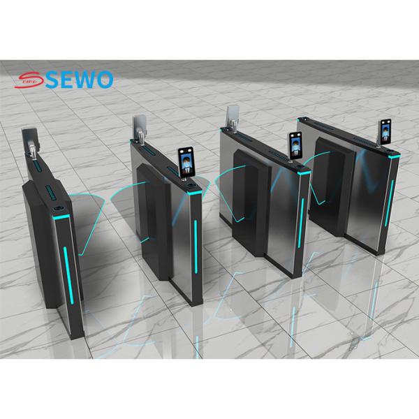 Cheap Pedestrian Access Control Turnstile Gate , Fully Automatic Flap Gate Barrier for sale