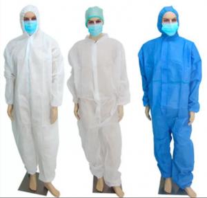 Best S/M/L/XL Medical Isolation Gowns , Waterproof Disposable Coveralls wholesale