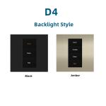 RS485 Protocol Wall Light Switch Backlight Style Push Button Power Switch