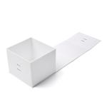 White Square Foldable Paper Gift Box With Magnetic Catch And Ribbon Decor