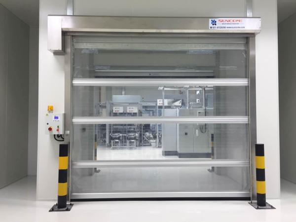 Cheap Durable External Industrial High Speed Door With Shoulder Protection for sale