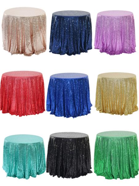 Cheap Customized Polyester Sequins Hotel Banquet Table Cloth for sale
