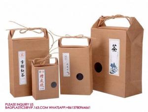 Kraft Bag With String Tie Handle For Rice, Wheat Flour, Tea Leaves,Powders,Seed Packaging
