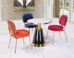 White Nested Space Saving Round Marble Effect Coffee Table