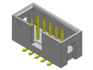 2.54mm Box Header Connector 2*3-2*32Pin Nylot6T 3AMP SMT Type With Pegs