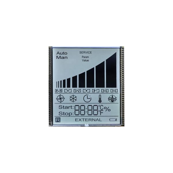 Cheap Factory Customized Size TN 7 Segment LCD Display Monochrome Transimissive Module Transparent Character For Thermostat for sale