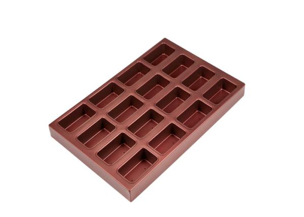 Cheap 18 Cavity Wine Red Non Stick Square Cupcake Pan for sale