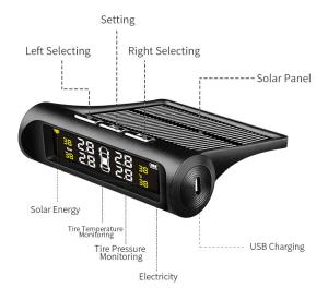 China Wireless Solar TPMS Tire Pressure Monitoring System Sensor IP67 1 Year Warranty on sale