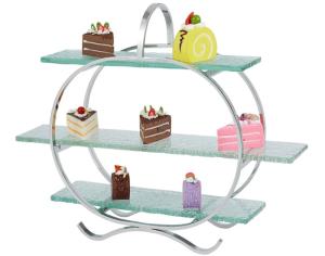 China 3 - Layer Glass Cake Display Stand with Platters Decorating for Banquet Serving Buffet on sale