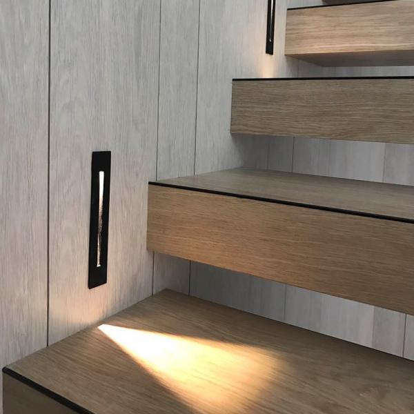 Cheap 3W Recessed Led Stair Light AC85-265V Indoor IP20 Corner Wall Stairs lights (WH-RC-01） for sale