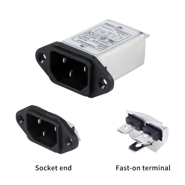 Cheap 250V IEC 320 Inlet Filter 0.4mA Low Leakage Current Socket Output Filter for sale