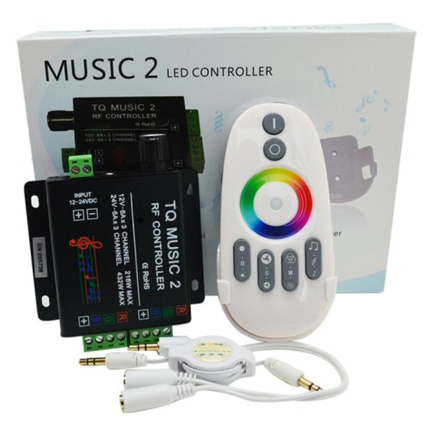 Cheap 18A RGB Strip Light Music Controller , Touch RF Wireless Remote LED Controller for sale