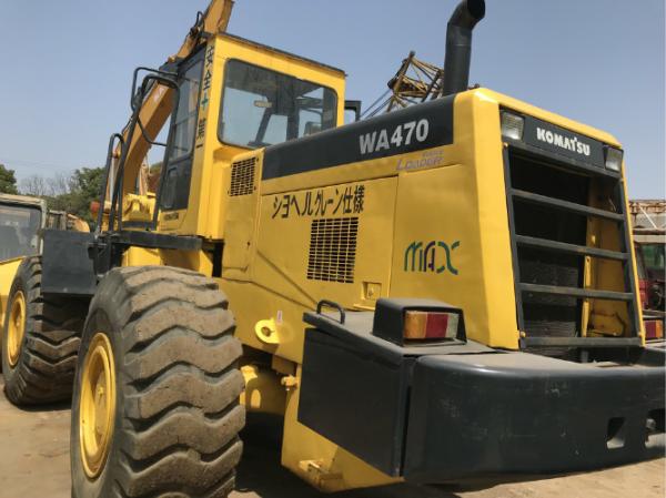 Cheap 260.2HP Komatsu WA470 Second Hand Wheel Loaders , Used Compact Track Loaders for sale