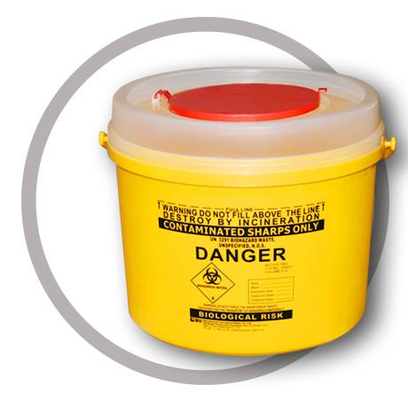 Cheap 6 Litre Sharps disposal container, Sliding Lid, Red,Sharps Container  | WinnerCare for sale