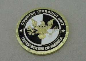 China 1 3/4 Inch Custom Military Coins Counter Terrorist Unit Brass Die Struck , Transparent Box Packed on sale