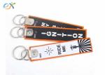 Double Side Design Custom Embroidered Key Tags With Machine Woven Own Name Logo