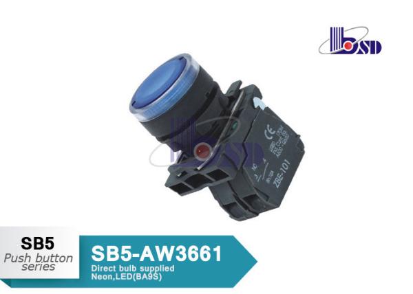 Cheap Industrial Blue Push Button Power Switch NO Contact  ROHS And UL Certified for sale