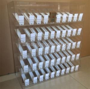 China 50 Pushers Clear Acrylic Frame Tobacco Display Case For Retail Store Tabletop on sale